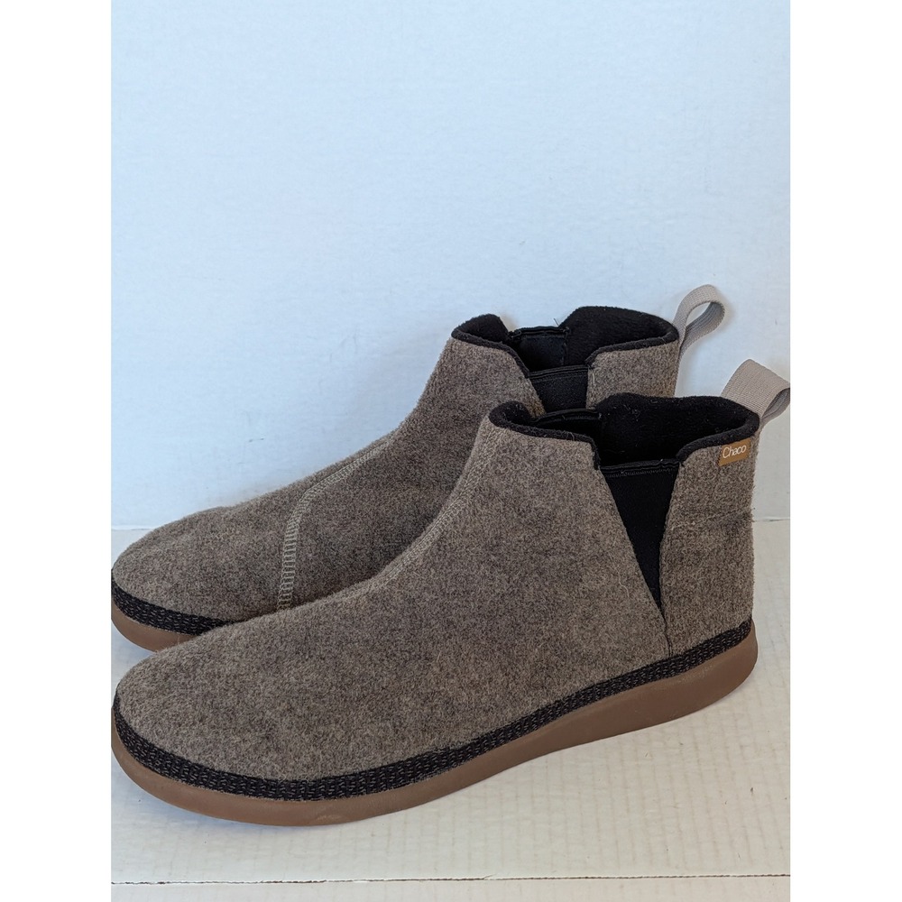 Chaco Revel Chelsea Felted Wool Slip-On Ankle Boots Brown Men's US 10.5